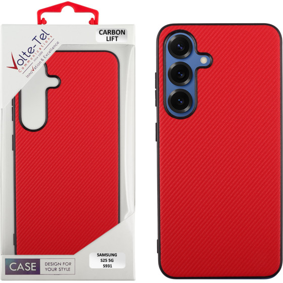 Volte-Tel ���� Samsung S25 5G S931 6.2'' Carbon Lift Full Camera Protection RED