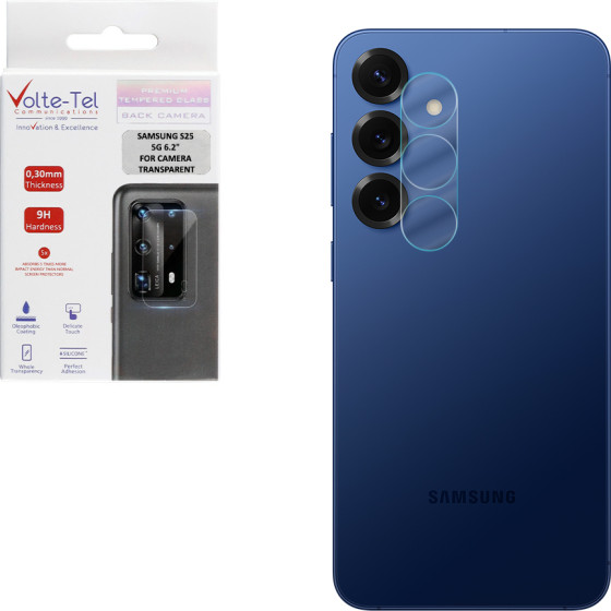 Volte-Tel Tempered Glass Samsung S25 5G 6.2'' 9H 0.25mm 3D Curved For Camera TRANSPARENT