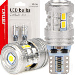 AMiO �������� Led T10 W5W 12/24V Led 6x3020+1x3030SMd Standard ����� ���� - 2 ���. - (03718)