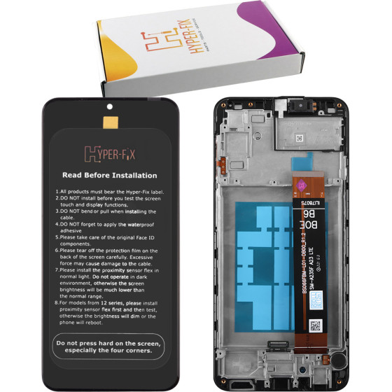 HYPER-Fix Samsung A23 4G A235 �����+Touch Screen + Lens + Frame Black Service Pack - (HF-GH82-28563A)