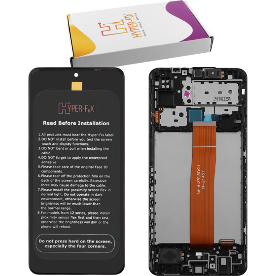 HYPER-Fix Samsung M12 M127 �����+Touch Screen + Lens + Frame Black Service Pack - (HF-GH82-25042A)