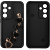 Volte-Tel ���� Samsung S25 5G S931 6.2'' Silicon Tpu With Strap Full Camera Protection Black With Black HEARTS