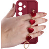 Volte-Tel ���� Samsung S25 5G S931 6.2'' Silicon Tpu With Strap Full Camera Protection Burgundy With Red HEARTS