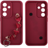 Volte-Tel ���� Samsung S25 5G S931 6.2'' Silicon Tpu With Strap Full Camera Protection Burgundy With Red HEARTS