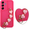 Volte-Tel ���� Samsung S25 5G S931 6.2'' Silicon Tpu With Strap Full Camera Protection Pink With Pink HEARTS