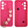 Volte-Tel ���� Samsung S25 5G S931 6.2'' Silicon Tpu With Strap Full Camera Protection Pink With Pink HEARTS