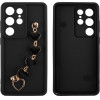 Volte-Tel ���� Samsung S25 Ultra 5G S938 6.9'' Silicon Tpu With Strap Full Camera Protection Black With Black HEARTS