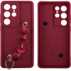 Volte-Tel ���� Samsung S25 Ultra 5G S938 6.9'' Silicon Tpu With Strap Full Camera Protection Burgundy With Red HEARTS