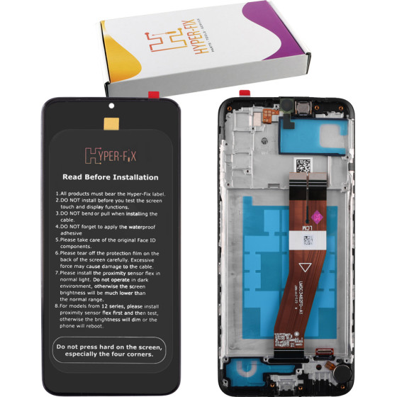 HYPER-Fix Samsung A03s A037F �����+Touch Screen + Lens + Frame Black Service Pack - (HF-GH81-21232A)