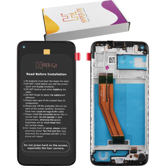 HYPER-Fix Samsung A11 A115 �����+Touch Screen + Lens + Frame Black Service Pack - (HF-GH81-18760A)