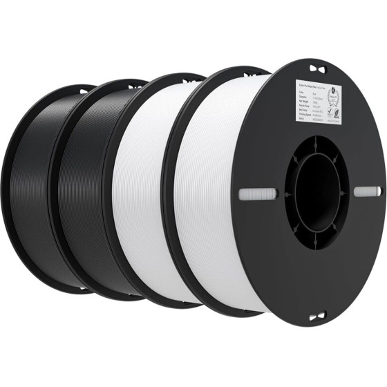 Creality EN-Pla Value Pack 2 � Black & 2 � White - Ender Filament 4kg 1.75 - (3301010473)