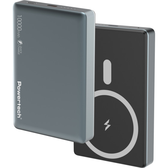 Powertech Power Bank 10000mah, Magnetic wireless, 20W, ���� - (PT-1377)