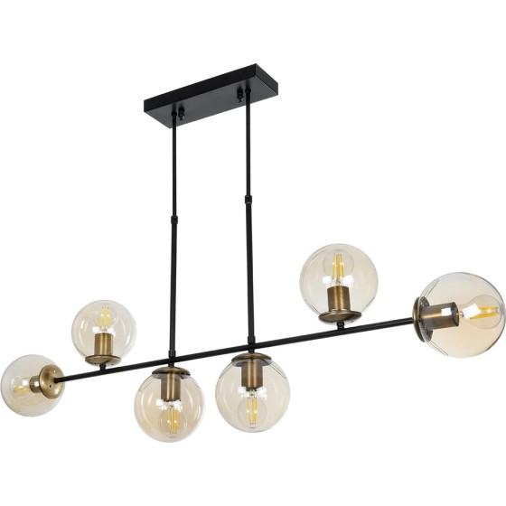GloboStar Lattice �������� �������� ��������� ���� �������� 6 x E27 IP20 ����� & ���������� ������� �� M��� ����� - �120 x �15 x �32cm - (203-0016)