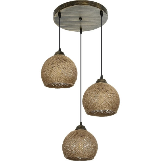 GloboStar Yasam Vintage �������� ��������� ������ ������� 3 x E27 IP20 ���� ����� - �42 x �42 x �54cm - (203-0025)