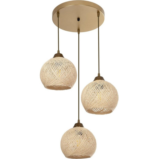 GloboStar Yasam Vintage �������� ��������� ������ ������� 3 x E27 IP20 ���� ����� - �42 x �42 x �54cm - (203-0024)