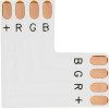 GloboStar Connector L ��� ������ Led 7.2 & 14.4 Watt Rgb - �2 x �2 x �0.1cm - (70706)