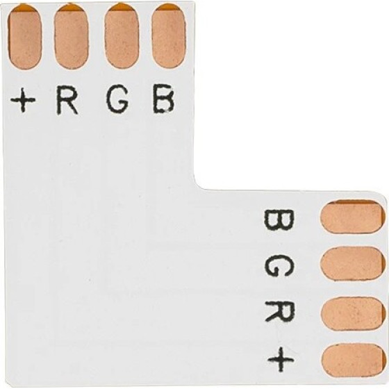 GloboStar Connector L ��� ������ Led 7.2 & 14.4 Watt Rgb - �2 x �2 x �0.1cm - (70706)