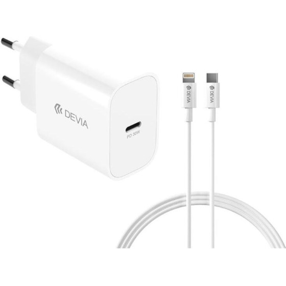 Devia ��������� �������� ������� �������� RCE-3005CL 30W �� ����� Usb C Gan Pd & ������� Usb C �� Lightning Smart 1m ����� - (109568, RCE-3005CL)