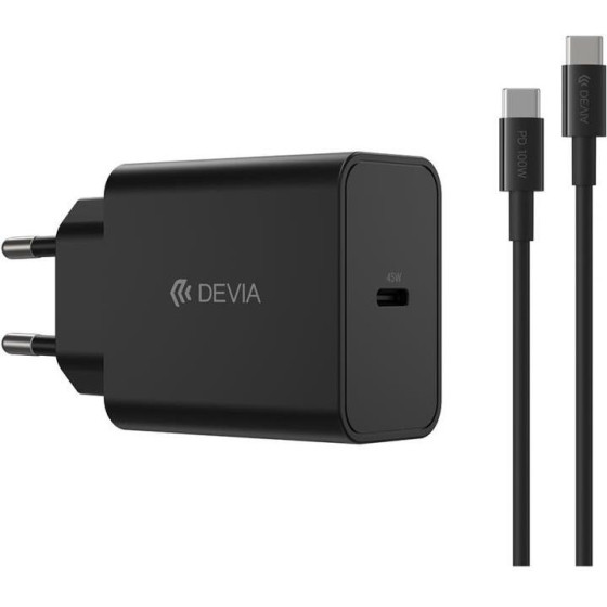 Devia ��������� �������� ������� �������� Rocket 45W �� ����� Usb C Pd & ������� Usb C �� Usb C Smart 1.5m ����� - (GS-W45A0948)