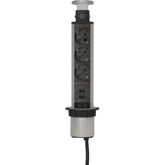 Brennenstuhl ��������� ��������� 3 ������ �� �������� ��� ������� 2m/ H05VV-F/ 3G1,5 Silver Grey - (1396200013)