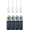 MediaRange Rechargeable USB-C Li-Ion Batteries, Mignon Aa I 1.5V I 1.400mAh, 4-Pack - (MRBAT161)