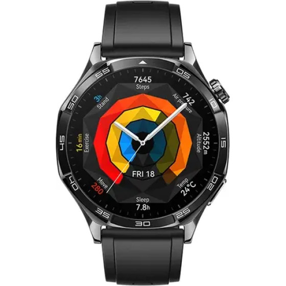 Huawei Smart Watch Gt 5 46MM 1.43'' ��������� (Black Fluoroelastomer STRAP) Gr - (55020DKM)