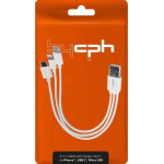 Hoco ������� �������� Leki Orange Concept 3 �� 1 Usb �� Micro-USB, Lightning, USB-C 0.2m ����� - (50004)