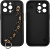 Volte-Tel ���� Iphone 13 Pro 6.1'' Silicon Tpu With Strap Full Camera Protection Black With Black BUTTERFLIES