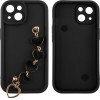 Volte-Tel ���� Iphone 15 6.1'' Silicon Tpu With Strap Full Camera Protection Black With Black HEARTS