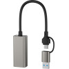 XO HUB018 ���������� ������� Usb �� Type-C 2-��-1 RJ45 100Mbs