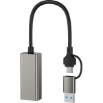 XO HUB018 ���������� ������� Usb �� Type-C 2-��-1 RJ45 100Mbs