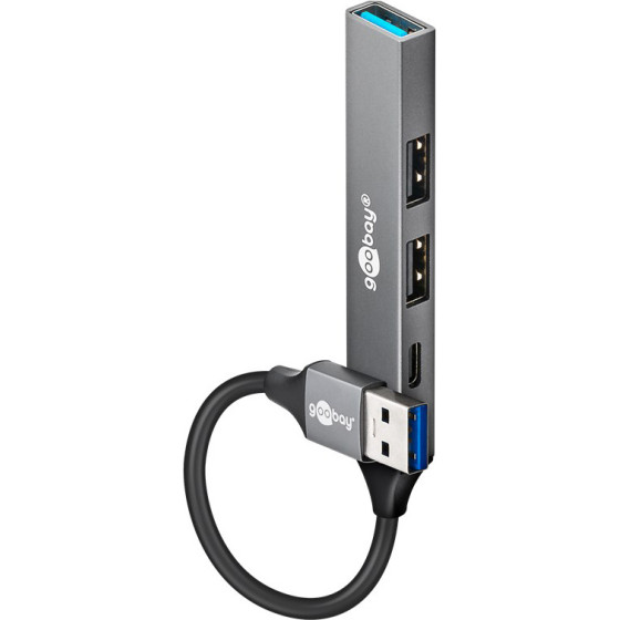 Goobay Usb Hub 4x �����, Usb 3.2, 5Gbps, Usb �������, ���� - (74458)
