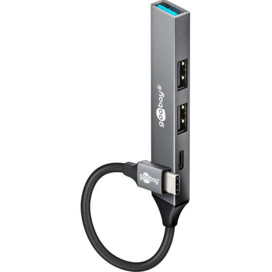 Goobay Usb Hub 4x �����, Usb 3.2, 5Gbps, USB-C �������, ���� - (74459)