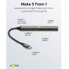Goobay Usb Hub 5x �����, Usb 3.2, 5Gbps, 100W, USB-C �������, ���� - (74460)