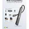 Goobay Usb Hub 5x �����, Usb 3.2, 5Gbps, 100W, USB-C �������, ���� - (74460)