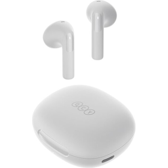 QCY Ailybuds E20 White- Hybrid Anc Semi-Ear Tws Earbuds 6mIcs 13mm Dynamic Driver IPX4 BT5.4 35h - (QCY-HT13 White)