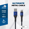 Energizer ������� �������� Metal / Braided Nylon USB-A �� USB-C ���� 2m - (C520CKBL)