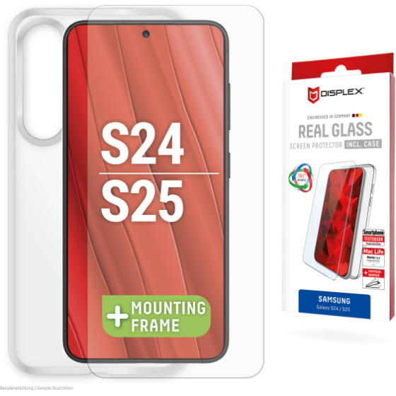 Displex Real Glass 2D Samsung S24/S25 + Case - (01908)
