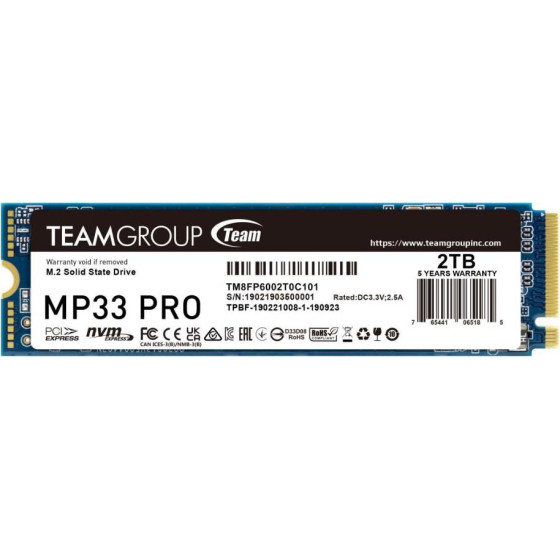 TeamGroup ������ Ssd 2TB MP33 Pro Pcie M.2 Pcie 3.0 x4 Nvme - (TM8FPD002T0C101)