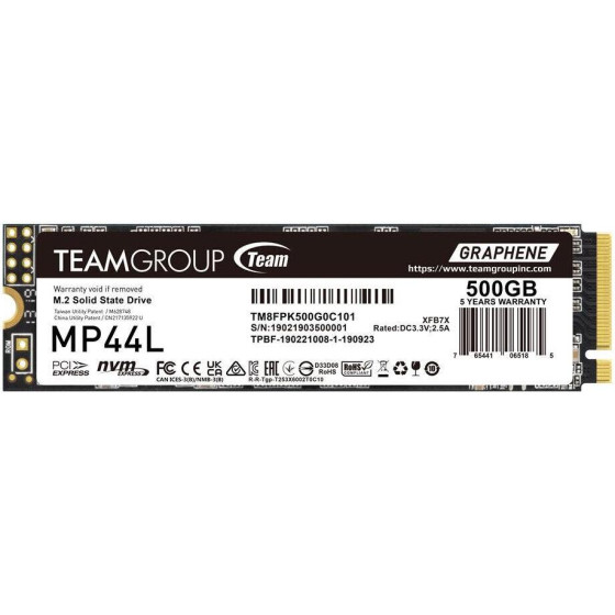 TeamGroup ������ Ssd 500GB MP44L Pcie M.2 Pcie 4.0 x4 Nvme - (TM8FPK500G0C101)