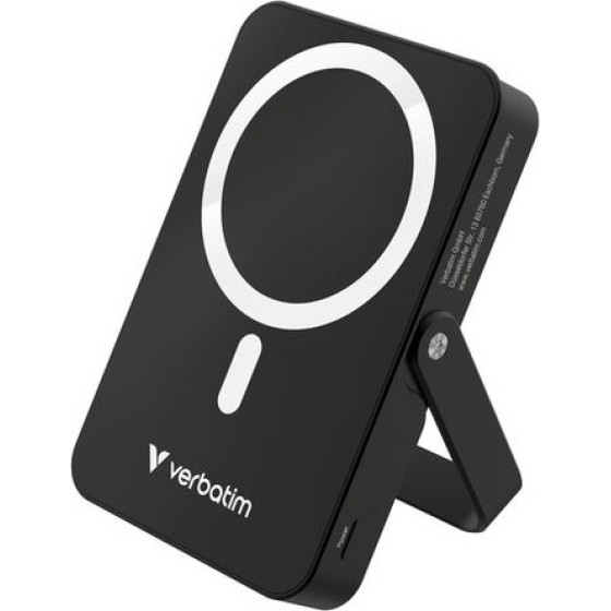 Verbatim Charge 'n' Go Magnetic Wireless Power Bank Stand 10000 Mah Black - (32264)