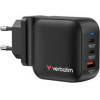 Verbatim Mini Gan Charger 70W 3 Port Us Plug With Eu And Uk Adaptors - (32229)