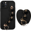Volte-Tel ���� Iphone 11 Pro 5.8'' Silicon Tpu With Strap Full Camera Protection Black With Black HEARTS