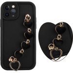 Volte-Tel ���� Iphone 11 Pro 5.8'' Silicon Tpu With Strap Full Camera Protection Black With Black HEARTS