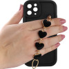 Volte-Tel ���� Iphone 11 Pro 5.8'' Silicon Tpu With Strap Full Camera Protection Black With Black HEARTS