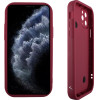 Volte-Tel ���� Iphone 11 Pro 5.8'' Silicon Tpu With Strap Full Camera Protection Burgundy With Red HEARTS