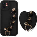 Volte-Tel ���� Iphone 12 6.1'' Silicon Tpu With Strap Full Camera Protection Black With Black HEARTS