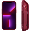 Volte-Tel ���� Iphone 13 Pro 6.1'' Silicon Tpu With Strap Full Camera Protection Burgundy With Red HEARTS