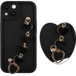 Volte-Tel ���� Iphone 14 6.1'' Silicon Tpu With Strap Full Camera Protection Black With Black HEARTS