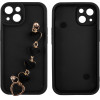 Volte-Tel ���� Iphone 14 6.1'' Silicon Tpu With Strap Full Camera Protection Black With Black HEARTS